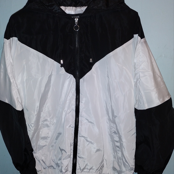 Black & White Windbreaker Jacket - Picture 4 of 11